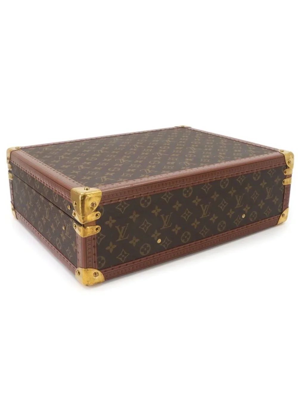 Louis Vuitton Monogram Coteville 45 Trunk Case Business Bag Brown
